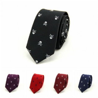 Fashion Personality Broderet Skull Tie Mænds 6 cm Trend Smal Version