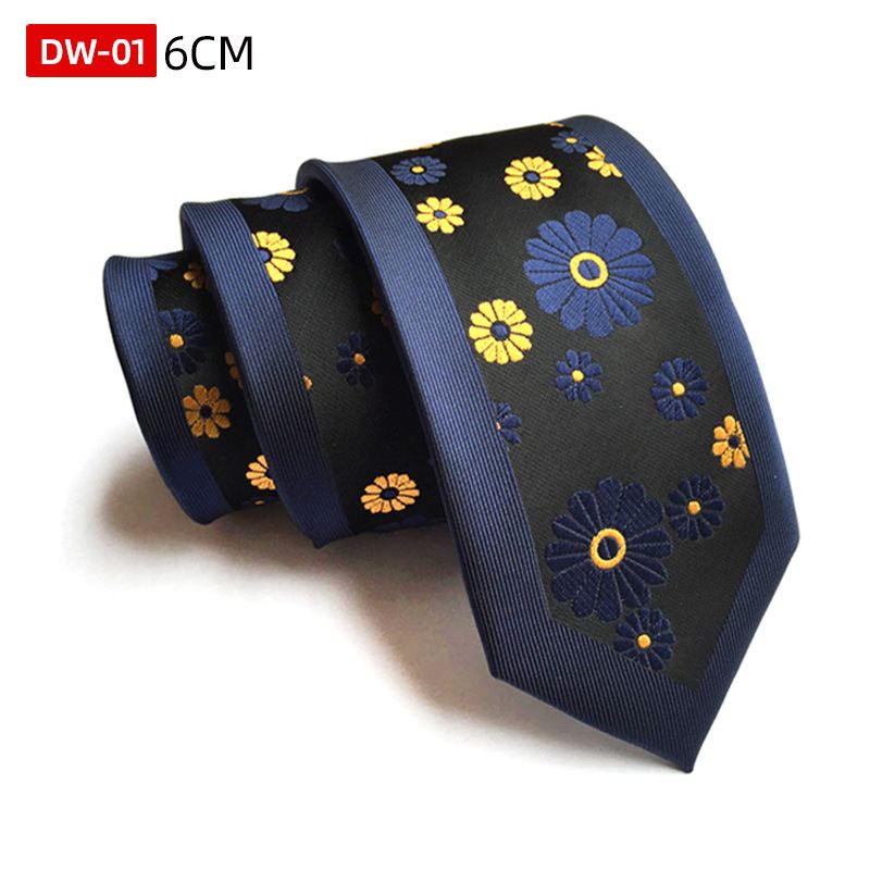 Personality Fashion Tie Polyester Silke Jacquard 6cm Smal Positioning