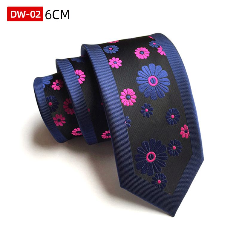 Personality Fashion Tie Polyester Silke Jacquard 6cm Smal Positioning