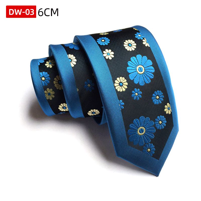 Personality Fashion Tie Polyester Silke Jacquard 6cm Smal Positioning