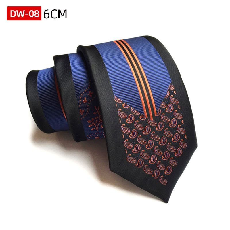 Personality Fashion Tie Polyester Silke Jacquard 6cm Smal Positioning