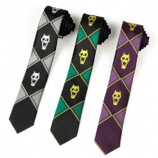 Slips Bizarre Adventure Skull Lazy Zipper Tie Til Mænd