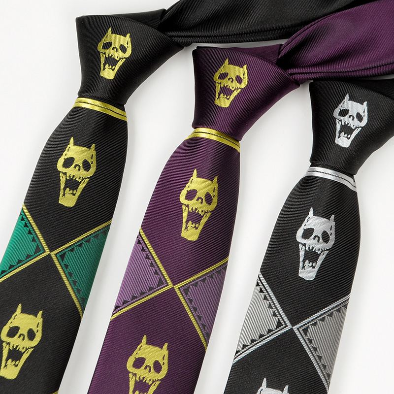 Slips Bizarre Adventure Skull Lazy Zipper Tie Til Mænd