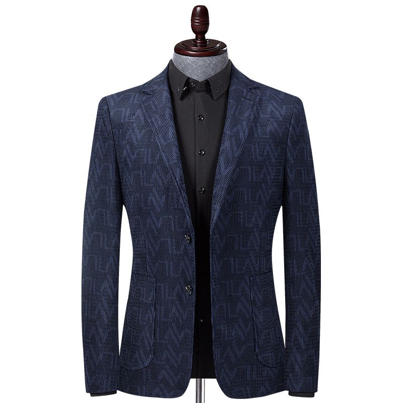 Efterår Og Vinter Jacquard Corduroy Stretch Suit Mænds Ungdom Western Fit Casual