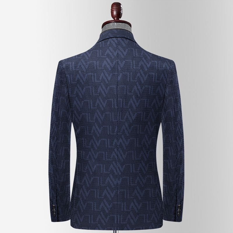 Efterår Og Vinter Jacquard Corduroy Stretch Suit Mænds Ungdom Western Fit Casual