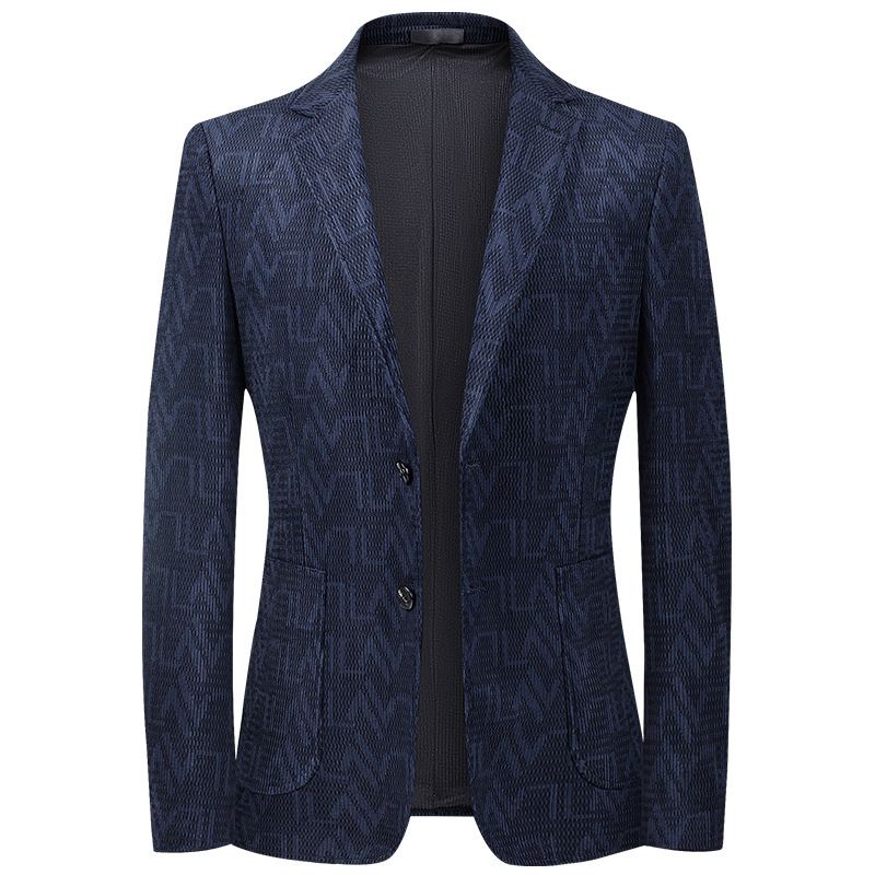 Efterår Og Vinter Jacquard Corduroy Stretch Suit Mænds Ungdom Western Fit Casual