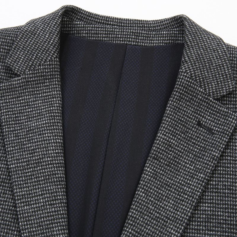 Efterår Og Vinter Lille Houndstooth Gexi Single Coat Casual Business Jakkesæt Højkvalitets Slim Frakke