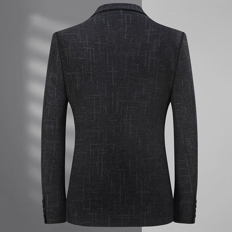 Mænd Business Casual Jakke Stribet Jacquard Strik Stretch No-impression Anti-rynke Jakkesæt Til