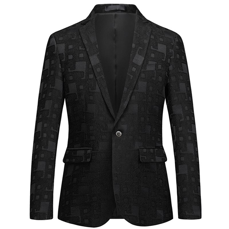 Mænds Business Casual One Piece One-knaps Suit Slim Fit Lille Jakkesæt Ensfarvet