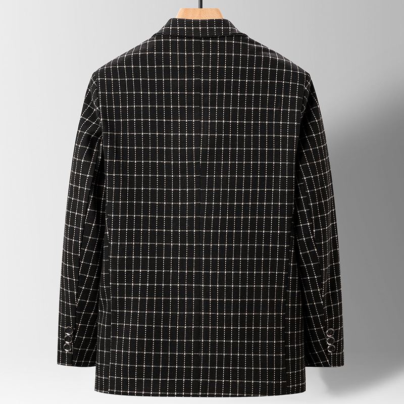 Mænds Business Casual Plaidjakke Modetrend Herreoverdel Forår Og Efterår Slim Fit